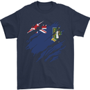 Torn Flag Virgin Islands UK Mens T-Shirt 100% Cotton Navy Blue