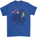 Torn Flag Virgin Islands UK Mens T-Shirt 100% Cotton Royal Blue