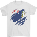 Torn Flag Virgin Islands UK Mens T-Shirt 100% Cotton White