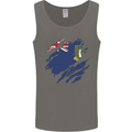Torn Flag Virgin Islands UK Mens Vest Tank Top Charcoal