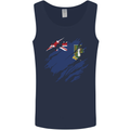 Torn Flag Virgin Islands UK Mens Vest Tank Top Navy Blue