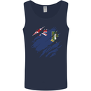 Torn Flag Virgin Islands UK Mens Vest Tank Top Navy Blue