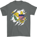 Torn Flag Virgin Islands US Mens T-Shirt 100% Cotton Charcoal