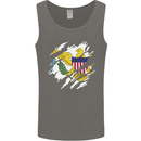 Torn Flag Virgin Islands US Mens Vest Tank Top Charcoal