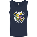 Torn Flag Virgin Islands US Mens Vest Tank Top Navy Blue