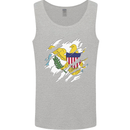 Torn Flag Virgin Islands US Mens Vest Tank Top Sports Grey