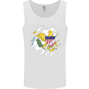 Torn Flag Virgin Islands US Mens Vest Tank Top White