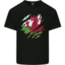 Torn Flag Wales Welsh Mens Cotton T-Shirt Tee Top Black