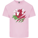 Torn Flag Wales Welsh Mens Cotton T-Shirt Tee Top Light Pink