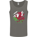 Torn Flag Wales Welsh Mens Vest Tank Top Charcoal