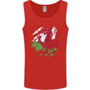 Torn Flag Wales Welsh Mens Vest Tank Top Red