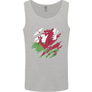 Torn Flag Wales Welsh Mens Vest Tank Top Sports Grey