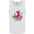 Torn Flag Wales Welsh Mens Vest Tank Top White