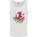 Torn Flag Wales Welsh Mens Vest Tank Top White