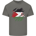 Torn Flag Western Sahara Mens Cotton T-Shirt Tee Top Charcoal