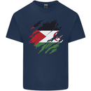 Torn Flag Western Sahara Mens Cotton T-Shirt Tee Top Navy Blue