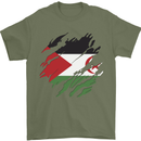 Torn Flag Western Sahara Mens T-Shirt 100% Cotton Military Green