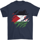 Torn Flag Western Sahara Mens T-Shirt 100% Cotton Navy Blue