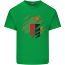 Torn Flag Zambia Zambian Mens Cotton T-Shirt Tee Top Irish Green