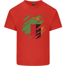 Torn Flag Zambia Zambian Mens Cotton T-Shirt Tee Top Red