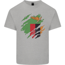Torn Flag Zambia Zambian Mens Cotton T-Shirt Tee Top Sports Grey