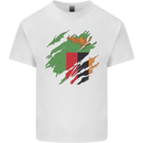 Torn Flag Zambia Zambian Mens Cotton T-Shirt Tee Top White