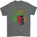 Torn Flag Zambia Zambian Mens T-Shirt 100% Cotton Charcoal