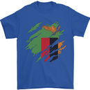 Torn Flag Zambia Zambian Mens T-Shirt 100% Cotton Royal Blue