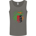 Torn Flag Zambia Zambian Mens Vest Tank Top Charcoal