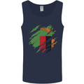 Torn Flag Zambia Zambian Mens Vest Tank Top Navy Blue