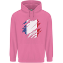 Torn France Flag French Day Football Childrens Kids Hoodie Azalea