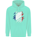 Torn France Flag French Day Football Childrens Kids Hoodie Peppermint