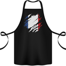 Torn France Flag French Day Football Cotton Apron 100% Organic Black