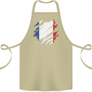 Torn France Flag French Day Football Cotton Apron 100% Organic Khaki