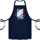 Torn France Flag French Day Football Cotton Apron 100% Organic Navy Blue