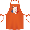 Torn France Flag French Day Football Cotton Apron 100% Organic Orange