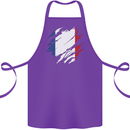 Torn France Flag French Day Football Cotton Apron 100% Organic Purple