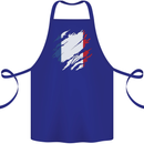 Torn France Flag French Day Football Cotton Apron 100% Organic Royal Blue