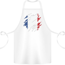 Torn France Flag French Day Football Cotton Apron 100% Organic White