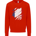 Torn France Flag French Day Football Kids Sweatshirt Jumper Bright Red