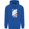 Torn France Flag French Day Football Mens 80% Cotton Hoodie Royal Blue