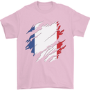 Torn France Flag French Day Football Mens T-Shirt 100% Cotton Light Pink