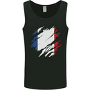 Torn France Flag French Day Football Mens Vest Tank Top Black