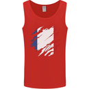 Torn France Flag French Day Football Mens Vest Tank Top Red