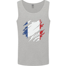 Torn France Flag French Day Football Mens Vest Tank Top Sports Grey