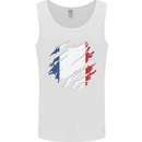 Torn France Flag French Day Football Mens Vest Tank Top White