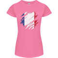 Torn France Flag French Day Football Womens Petite Cut T-Shirt Azalea