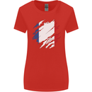 Torn France Flag French Day Football Womens Wider Cut T-Shirt Red