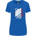 Torn France Flag French Day Football Womens Wider Cut T-Shirt Royal Blue