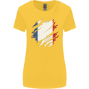 Torn France Flag French Day Football Womens Wider Cut T-Shirt Yellow